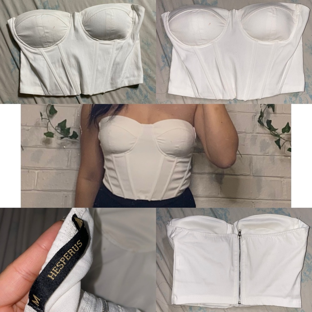 Hesperus White Bustier Corset Top